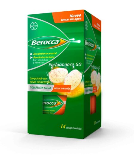 Berocca Performance Go Naranja masticables Vitaminas Rendimiento - 14 mast