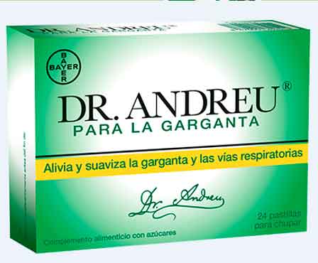 Dr. Andreu para la garganta Alivia y suaviza la garganta y las vías respiratoria- Pastillas chupar - 24 past